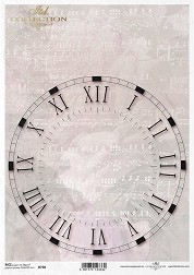 Декупажна хартия ITD Collection - Часовник - A4 - 