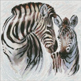 Диамантен гоблен Ideyka - Зебра - 40 x 40 cm - 