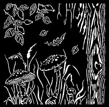 Шаблон Stamperia - Гъби - 18 x 18 cm от колекцията Woodland - 