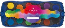 Акварелни бои Faber-Castell Connector - 24 цвята + 1 тубичка с бяла боя от серията Connector - боя