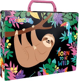 Куфарче с дръжка Colorino Kids - Ленивец - 32 / 24 / 5 cm от серията Wildkid - 