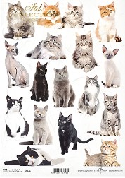 Декупажна хартия ITD Collection - Котки - A4 - 