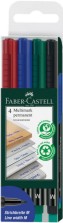 Перманентни тънкописци с гумичка Faber-Castell 1525 OHP M - 4 цвята - 