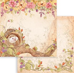 Хартия за скрапбукинг Stamperia - Таралеж - 30.5 x 30.5 cm от колекцията Woodland - 