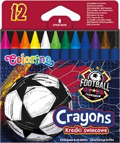Восъчни пастели Colorino Kids - Футбол - 12 цвята от серията Football - 