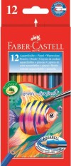 Акварелни моливи Faber-Castell - 12 броя с четка - 