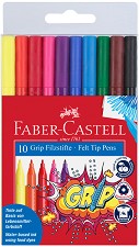 Флумастери Faber-Castell - 10 цвята - 