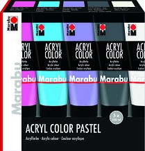  Marabu Acryl Color Pastel - 5 x 100 ml - 