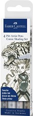 Маркери Faber-Castell Comic Shading - 4 цвята от серията Pitt Artist Pens - 