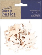 Еднорози от дърво Docrafts - 12 броя от серията Bare basics - 